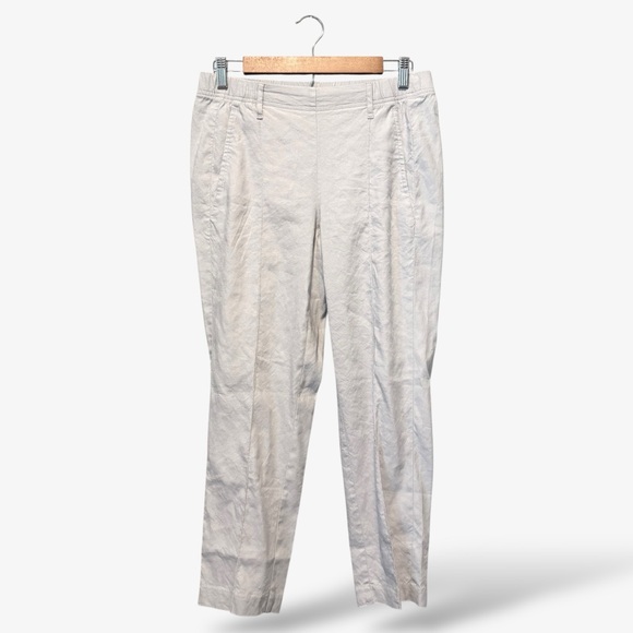 J. Jill Gray Linen Blend Ankle Pants Pull On Stretch Waist, Size S Casual Travel - Picture 1 of 7